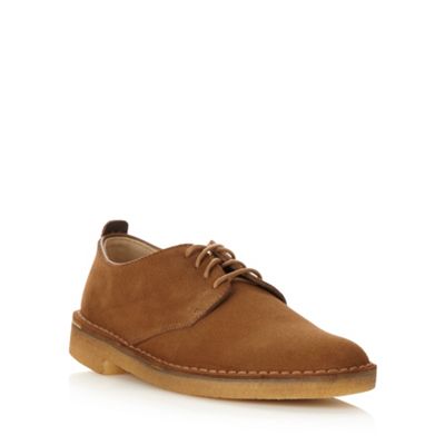 Clarks Big and tall tan 'Desert' suede lace up shoes